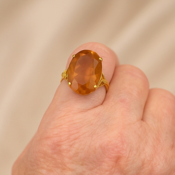Sarah Coventry Jewelry - Sarah Coventry 1967 “Golden Amber” Cocktail Ring – Signed Vintage Collectible